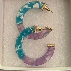 Blue and purple earrings